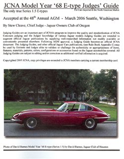JCNA Official Judges Guide to the 1968 E-Type (1968)