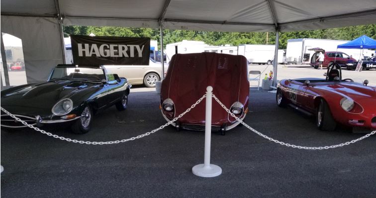 On Sunday Craig Shrontz added his BRG convertible E-Type to the display tent.