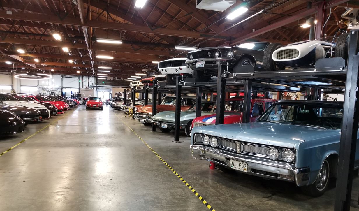 The Shop had an amazing number of cars being stored there.