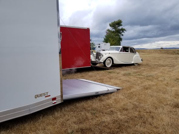 At the end of the Concours the vehicles were loaded back into their trailers.   This is Cordell's 1950 Mark V.