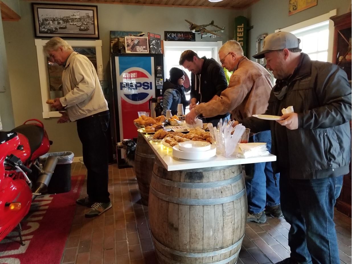 They put on an impressive spread for our club members to enjoy.  L-R, Doug Jackson, Sean Riedel, Brian Case and Bill Holmes.