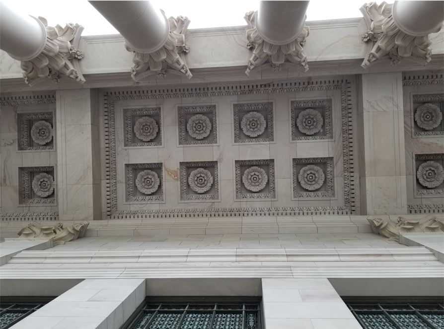 The tops of the columns and the rosettes on the ceiling had so much detail!