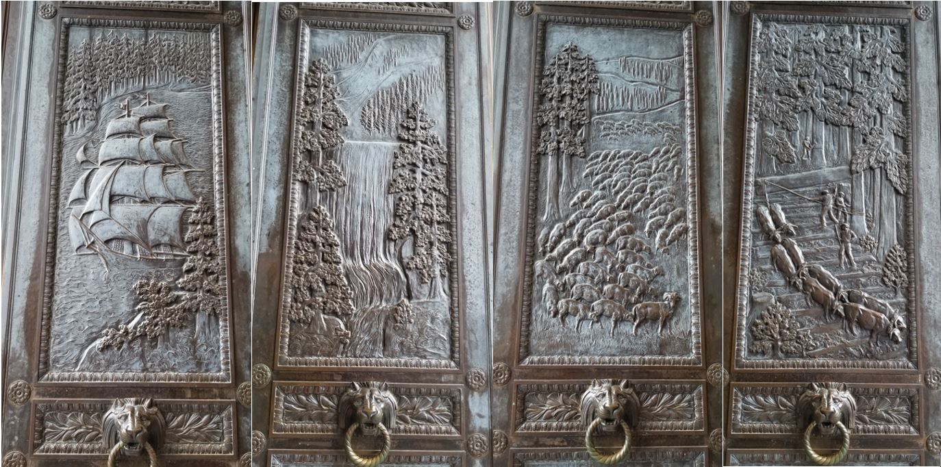 Here I have pasted together four other door panels that depicted different scenes.