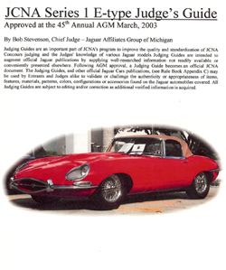 JCNA Official Judging Guide for the Series 1 E-Type.
